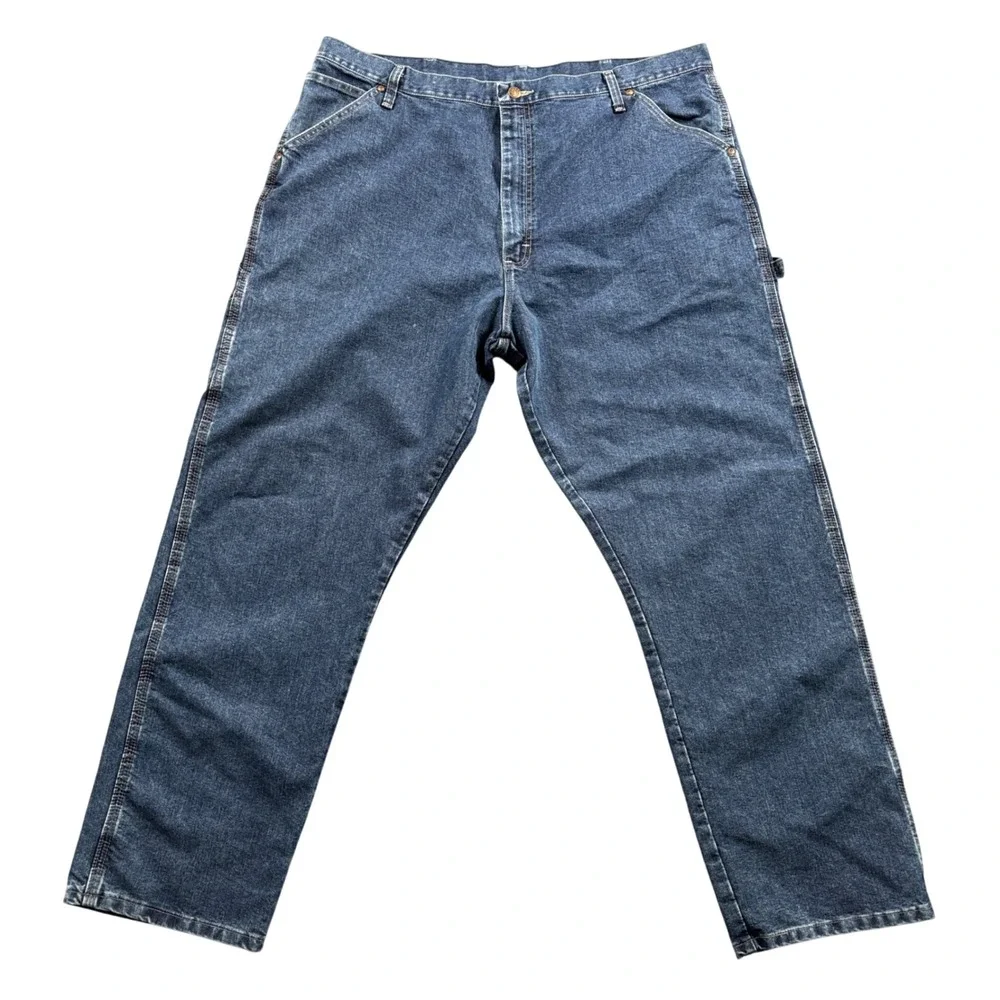 Y2K Wrangler Carpenter Jeans Men's 41x32.5 Blue Baggy Utility Skater Streetwear
